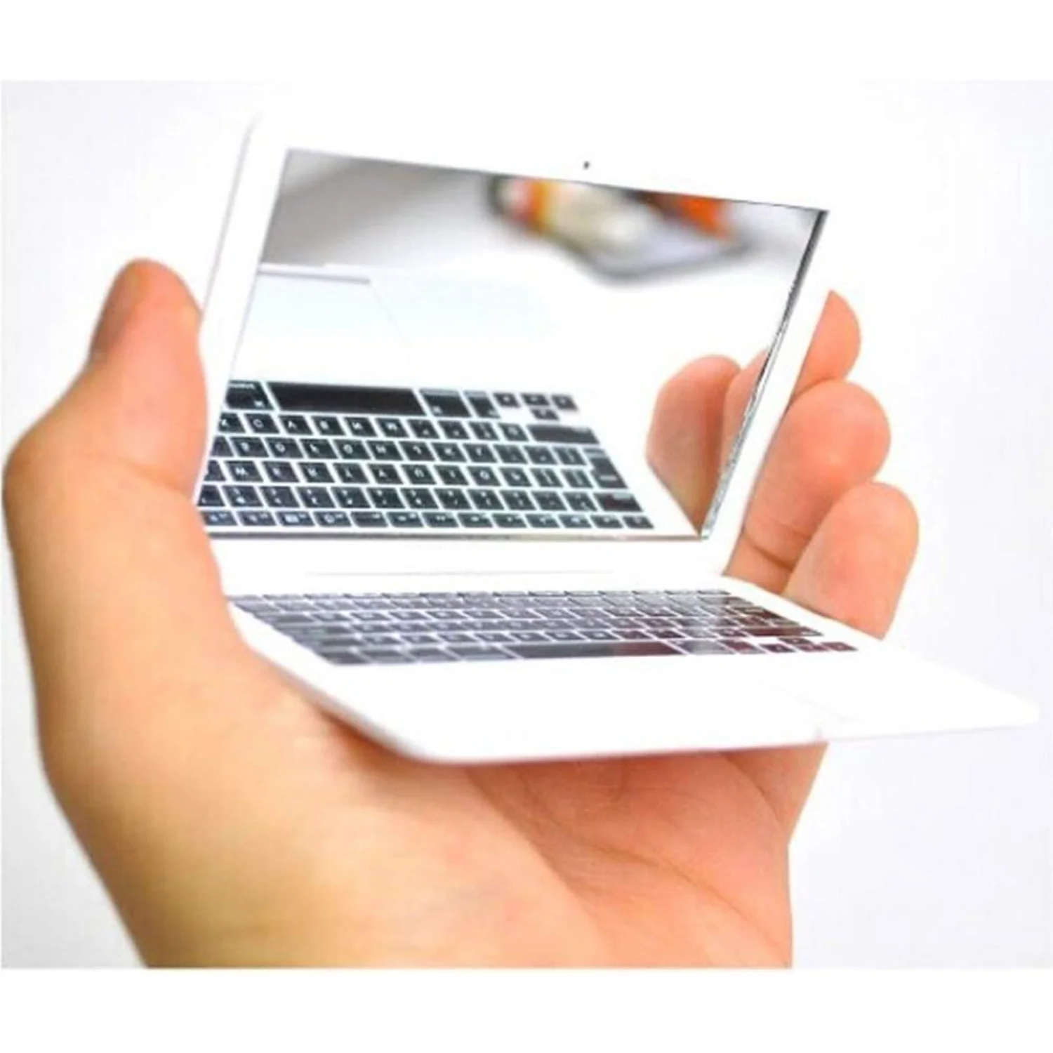 Makeup Mirror, Polyethylene Mini Folding Pocket Laptop Mirror Computer Glass Mirror  Notebook Mirror