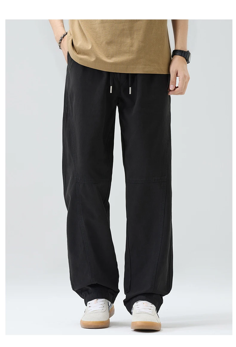 Bequeme Herren-Baumwollhosen | Frühling Sommer Gerade Geschnittene Weite Hose | Lässige Weite Hosen für den Alltag S-4XL – Detail 8