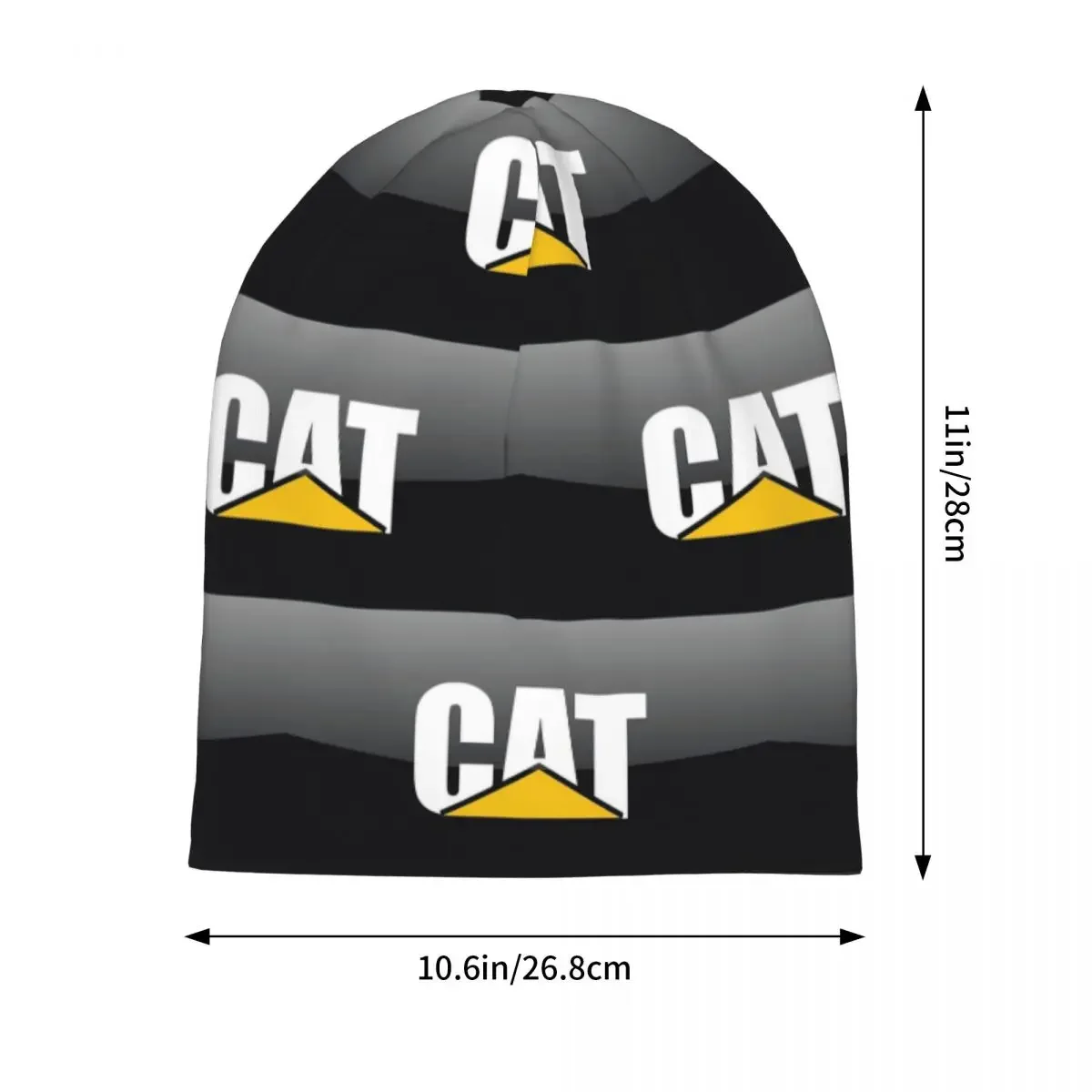 Cat-caterpillar Logo Warm Knitted Cap Hip Hop Bonnet Hat Autumn Winter Outdoor Beanies Hats for Unisex Adult