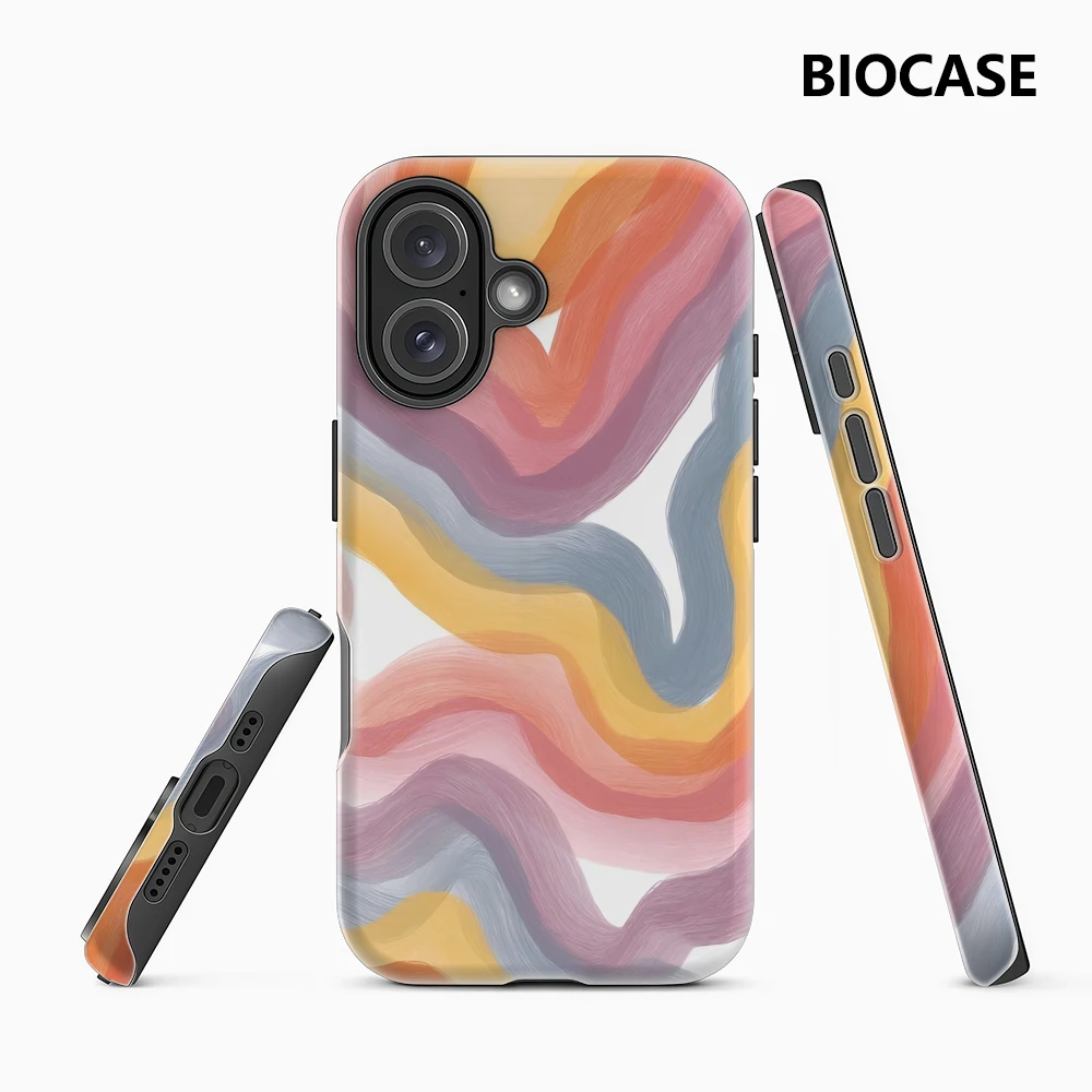 Waves Doppelschichtige Rückabdeckung iPhone 18 17 16 15 14 13 12 11 Pro Max Plus Must-Haves Handyhülle Kompatibel mit Mehreren Modellen