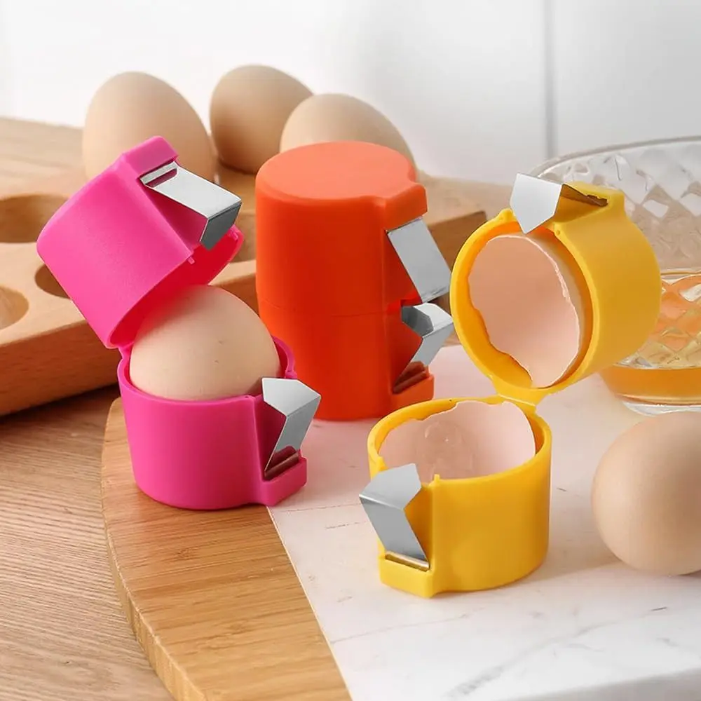 New Cute Egg Shell Opener Stainless Steel Household Egg Peeler Kitchen Baking Tool Handheld Egg Separator Tool for Raw Eggs