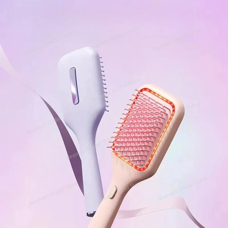 Electric Massage Comb Red Light Vibration Scalp Massager Portable Air Cushion Hair Comb Scalp Applicator