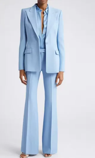 

Для мужчин Повседневная одежда Комплект мужской одеждыЭлегантные синие женские костюмы Куртка из 2 предметов Брюки на одной пуговице Остроконечный лацкан Slim Fit Женская ткань