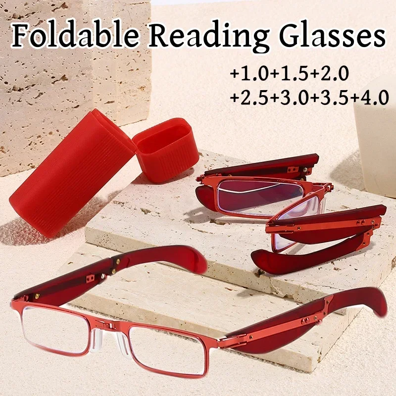 

New Foldable Women Men's Presbyopia Glasses Unisex Portable Finished Prescription Far Sight Eyeglasses HD Lens Eyewear Diopter