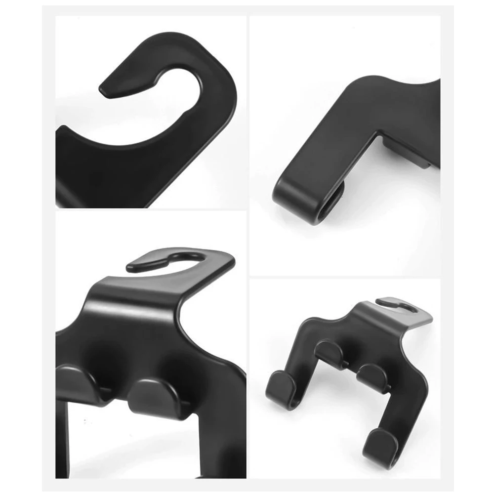1pcs Car Rear Seat Double Head Storage Hook Auto Seat Headrest Hanger Handbag Phone Holder Organizer Hook Clip Decor Car Gadget