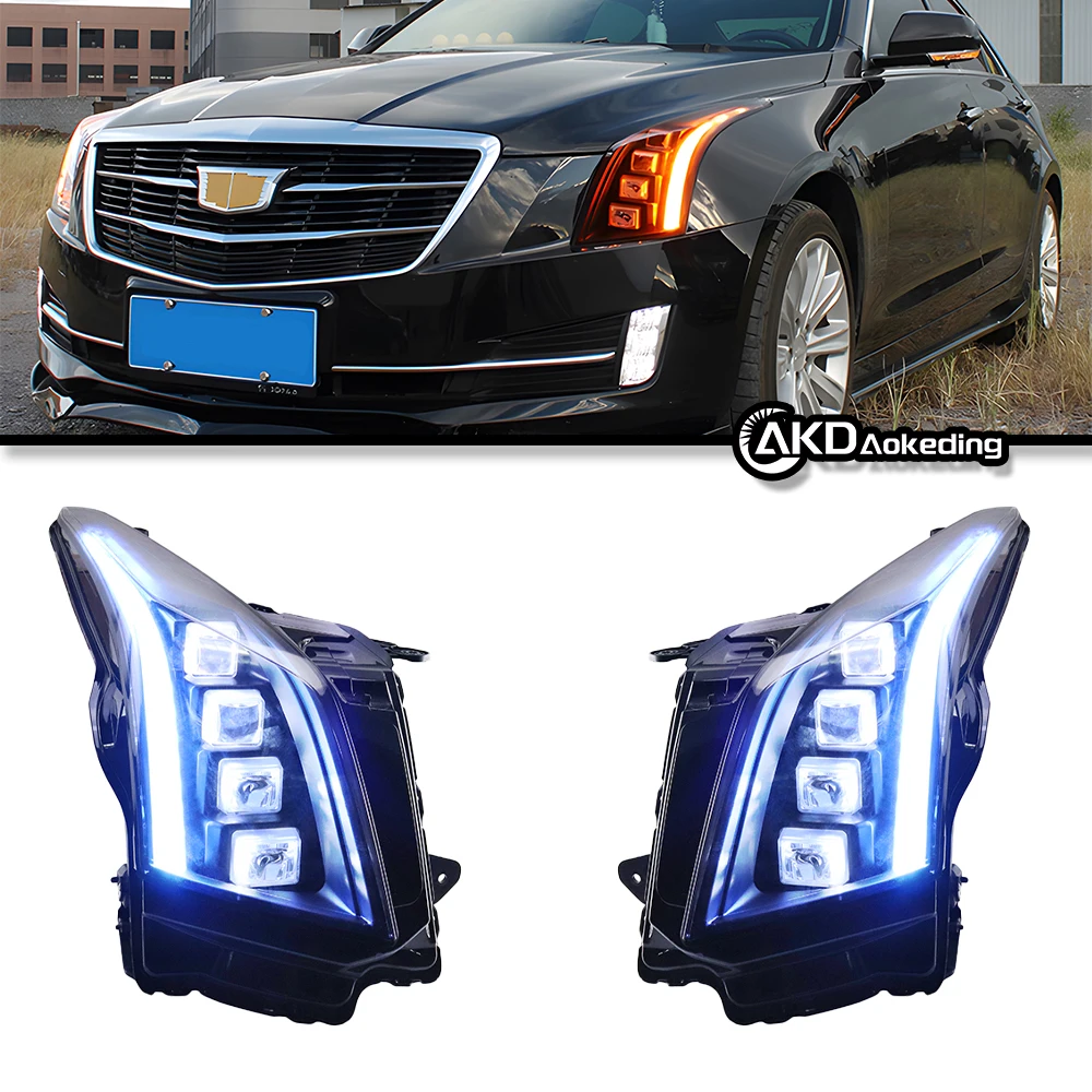 Auto Parts For Cadillac ATS 2014-2018 ATSL latest Styling LED Headlights Low Beam High Beam 4 Lens Projector Car Lights Modified