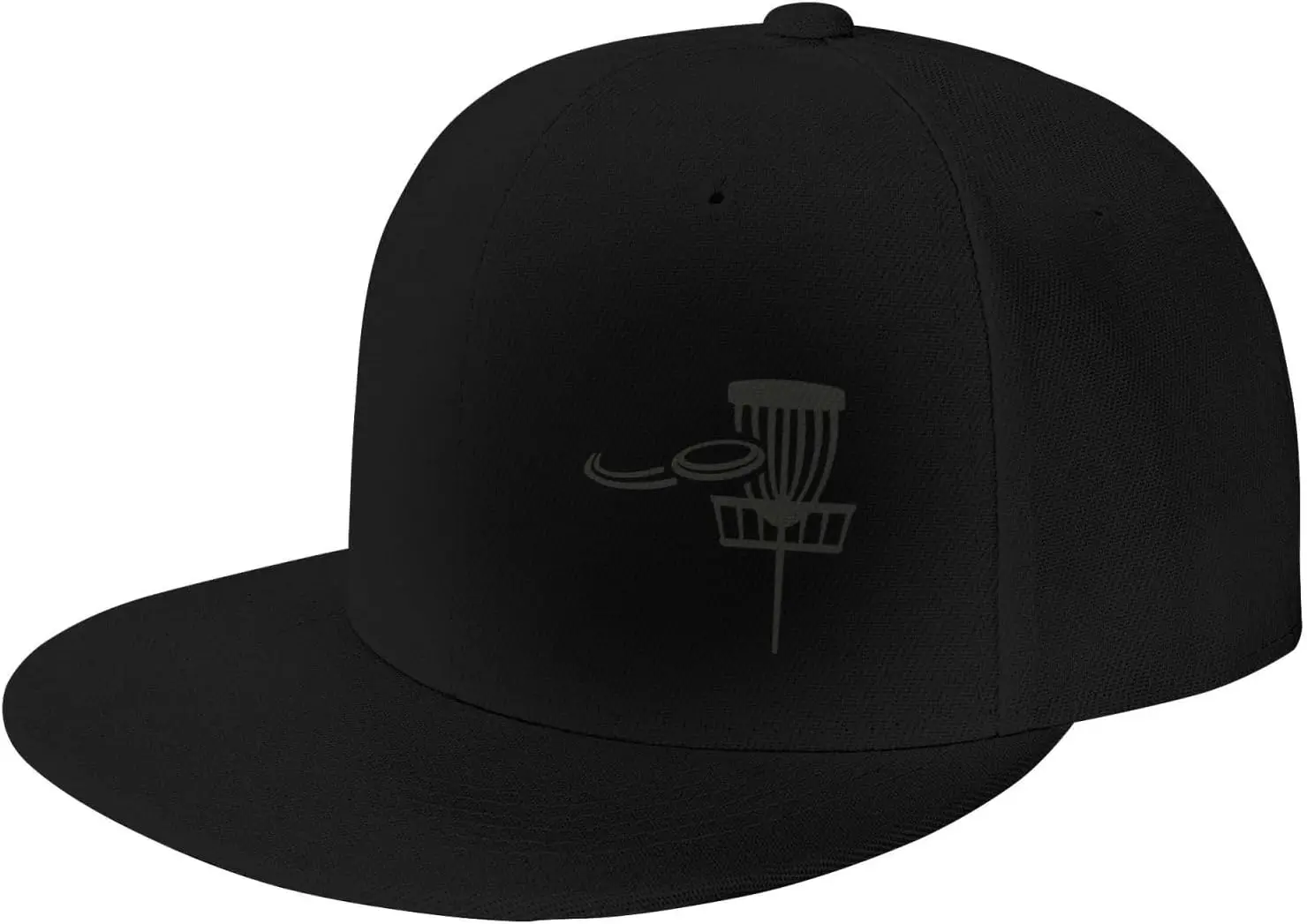 Disc Golf Basket with-Flying-Disk Hats for Men Black Hat Flat Bill Mens Trucker Hats Classic Baseball Cap