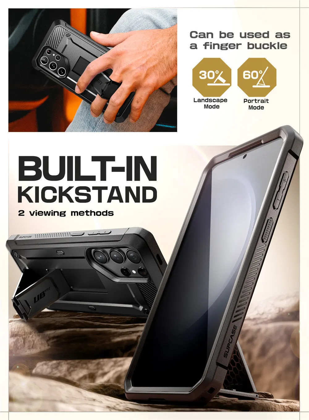 For Samsung Galaxy S24 Ultra Case 2024 SUPCASE UB Pro Full-Body Dual Layer Rugged Belt-Clip Case with Built-in Screen Protector
