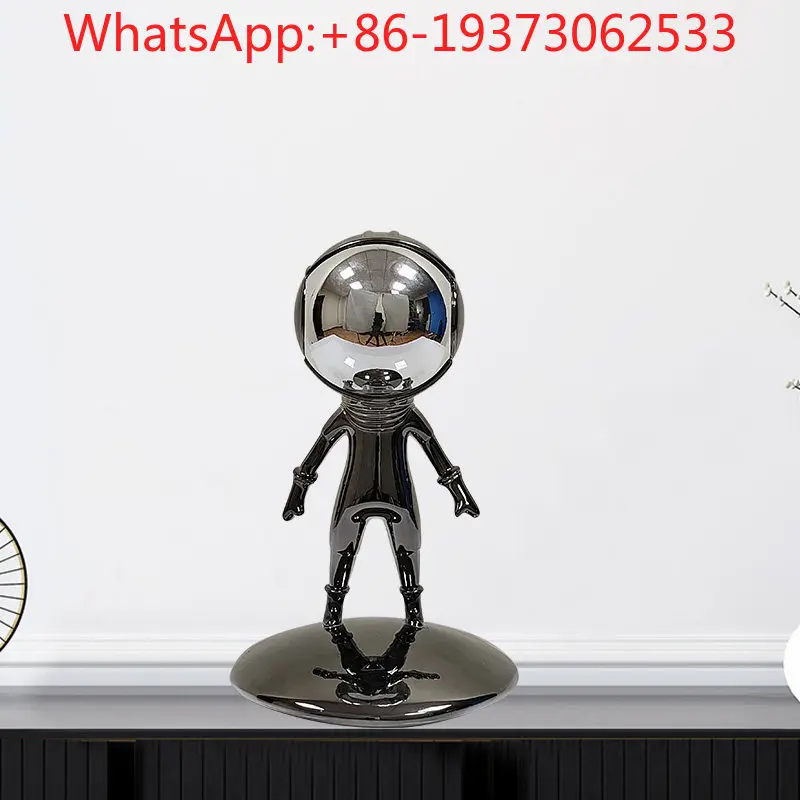Sculpture d'astronaute pour club-house, œuvre d'art créative et technologique pour l'entrée du salon