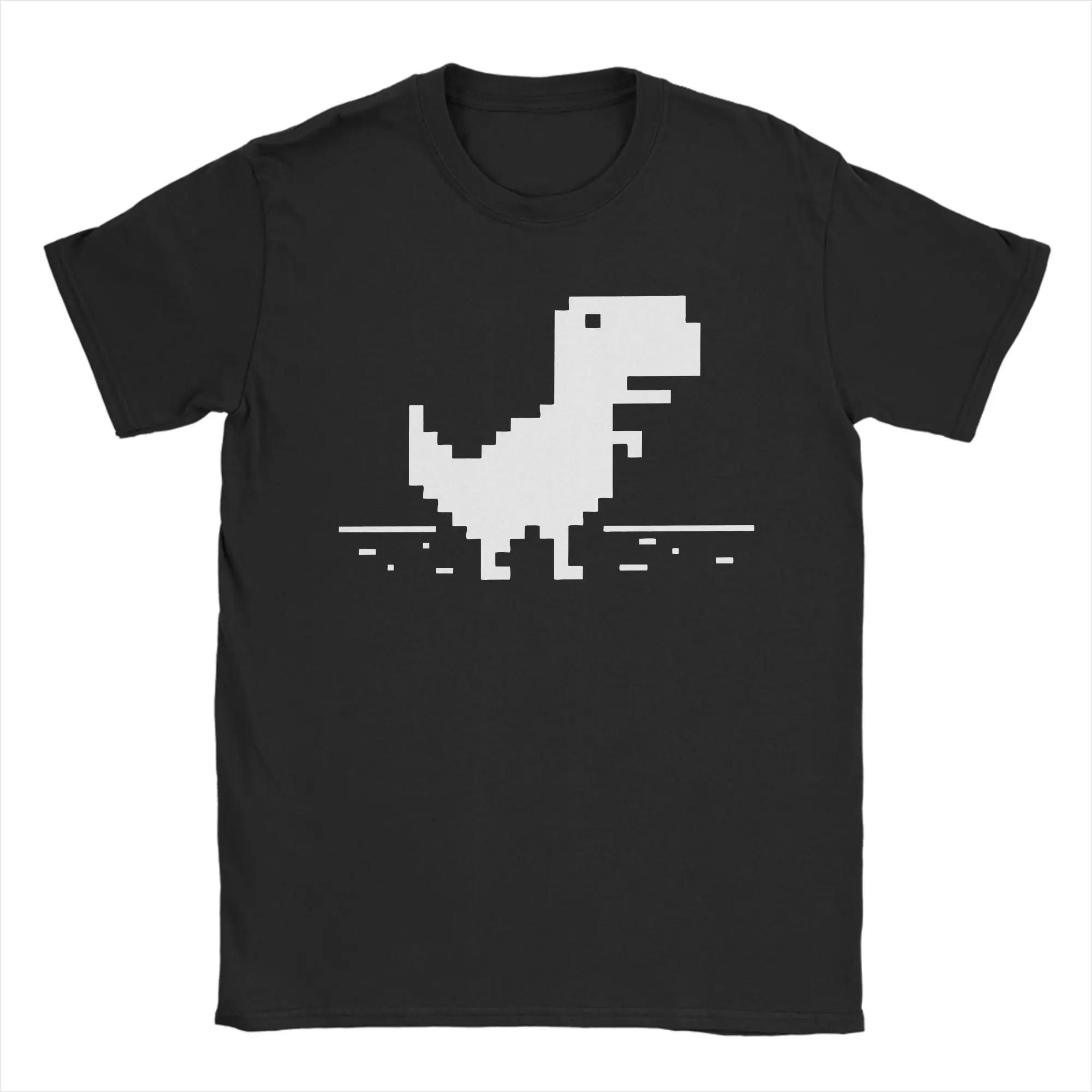 Chrome T-rex T Shirt Men 100% Cotton Vintage T-Shirt Dino Offline Nerd Geek Programmer Tees Short Sleeve Clothing Birthday Gift