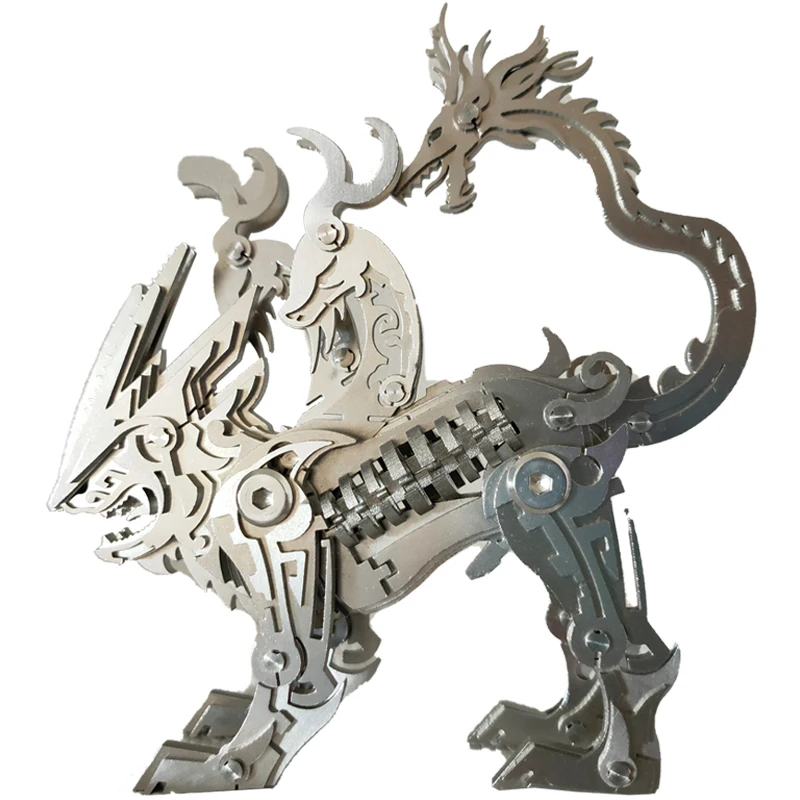 DIY Metal Chimera Model Kit 3D Mechanical Ancient Divine Beast Models DIY Assembly Toys for Teens Adults - 98pcs