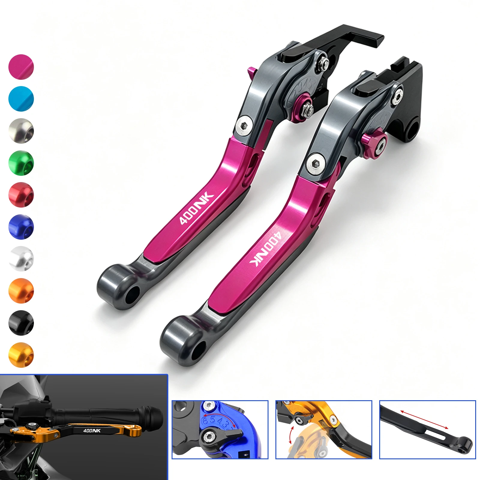 Cnc Aluminum Adjustable Brake Clutch Levers - Pour CFMOTO NK400 400 NK 400nk