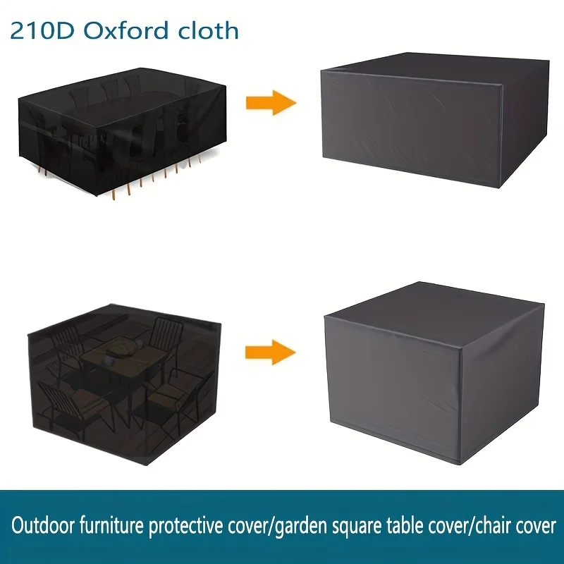 

Outdoor Garden Furniture Dust Cover Square Oxford Cloth Garden Table and Chair Cover Sun Protection Rain Protection Cover