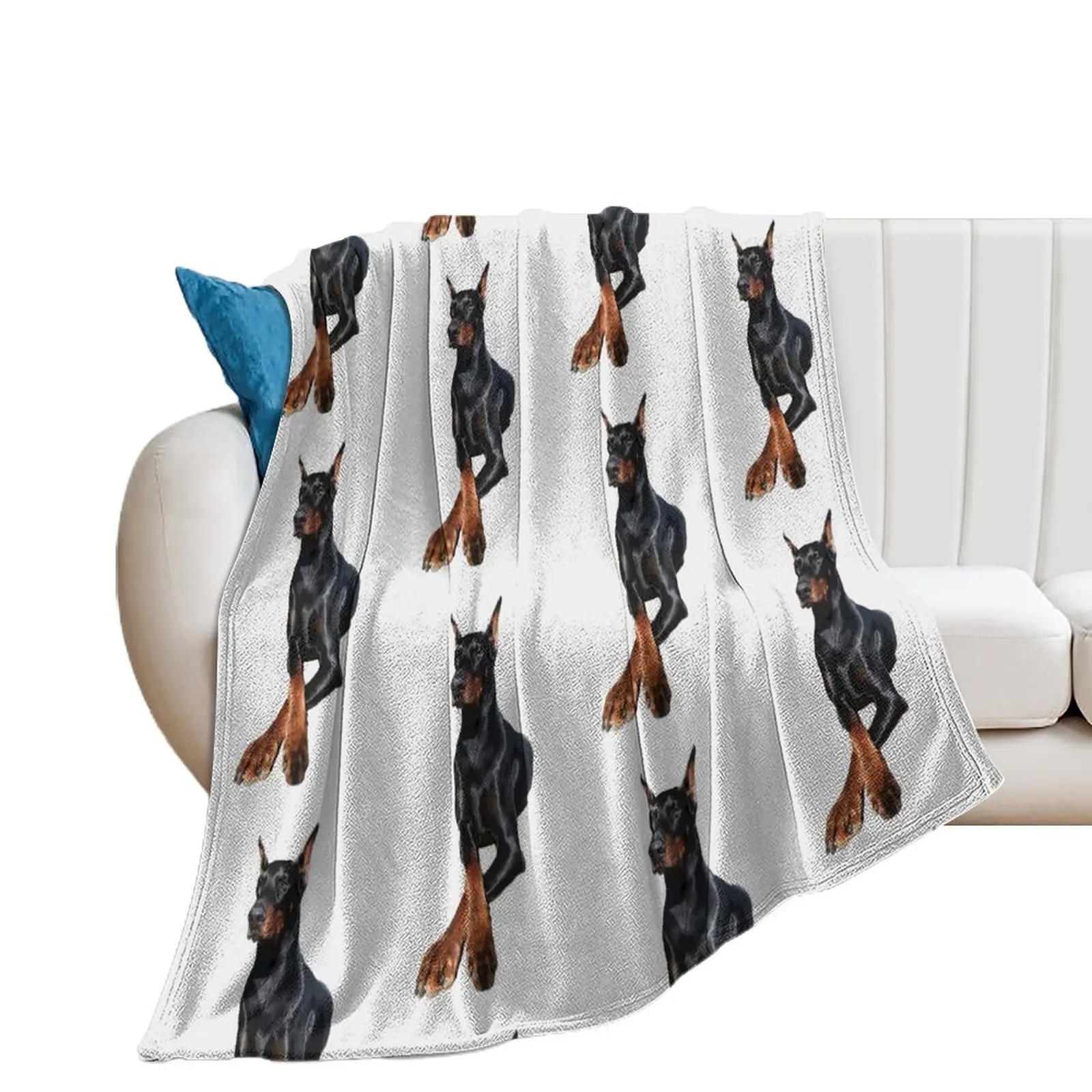 Doberman Dog Dobermann Pinscher Throw Blanket Plaid Beach Blankets