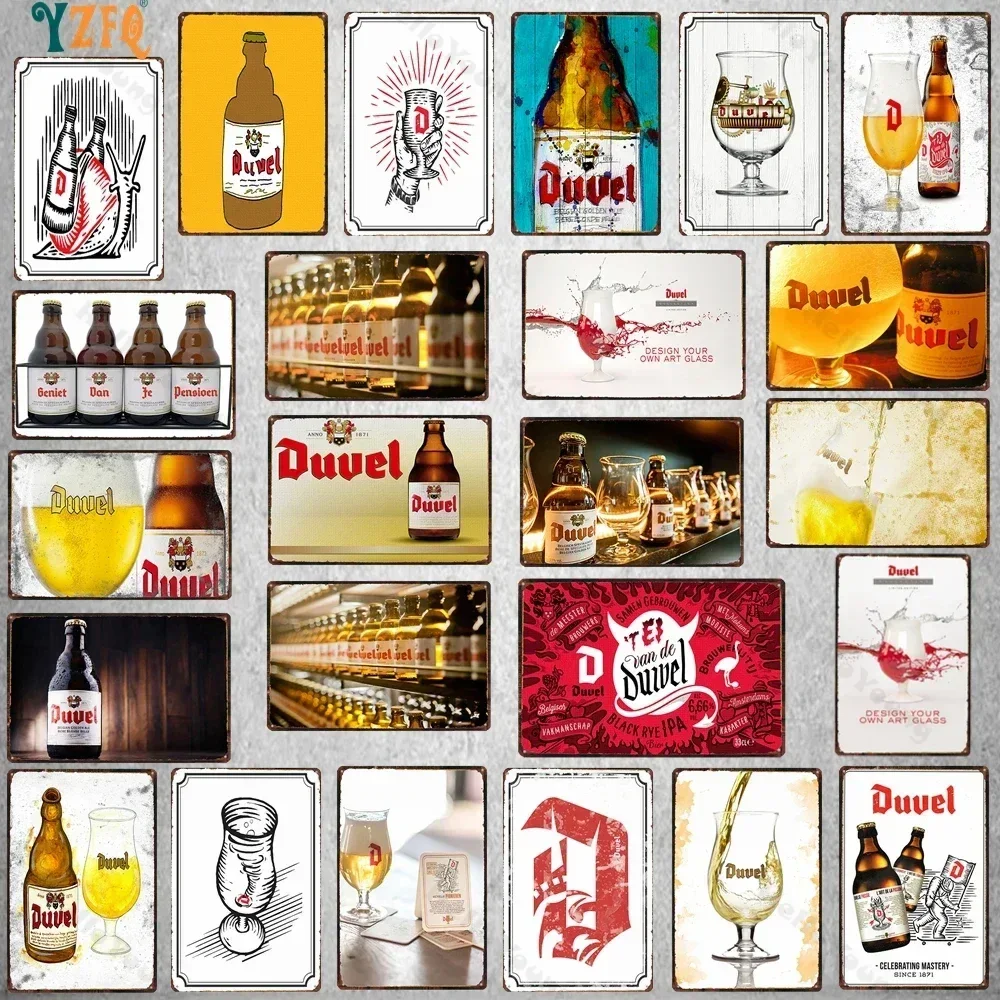 Vintage Duvel Metal Sign: Belgium Beer Art. Retro Wall Plates for Bar, Pub. A Decorative Plaque, Perfect for Home Wall Hanging.