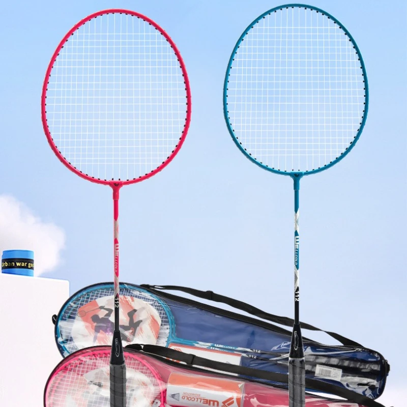 

Badminton Racket Beginner Badminton Racket Men's and Women's Adults Ultra Light Ferroalloy Training Universal Racket Set