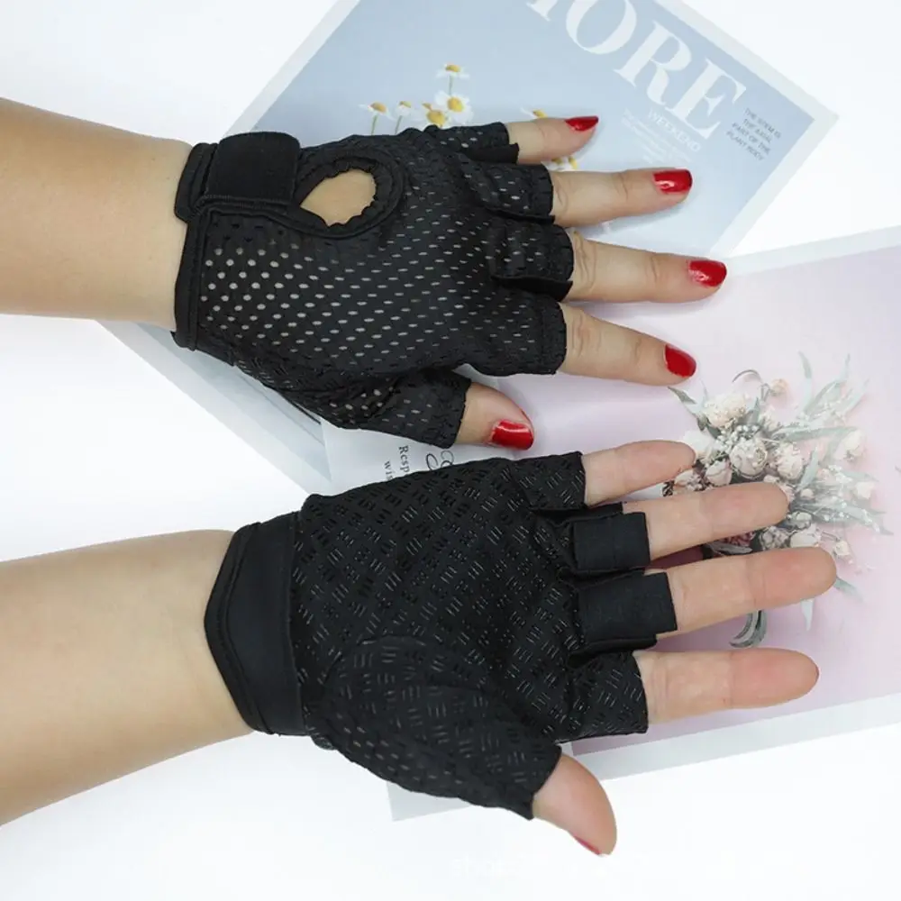 Bodybuilding Workout Cycling Fingerless Gloves Non-slip Gym Training Sport Gloves Breathable Fitness Gloves Men Women