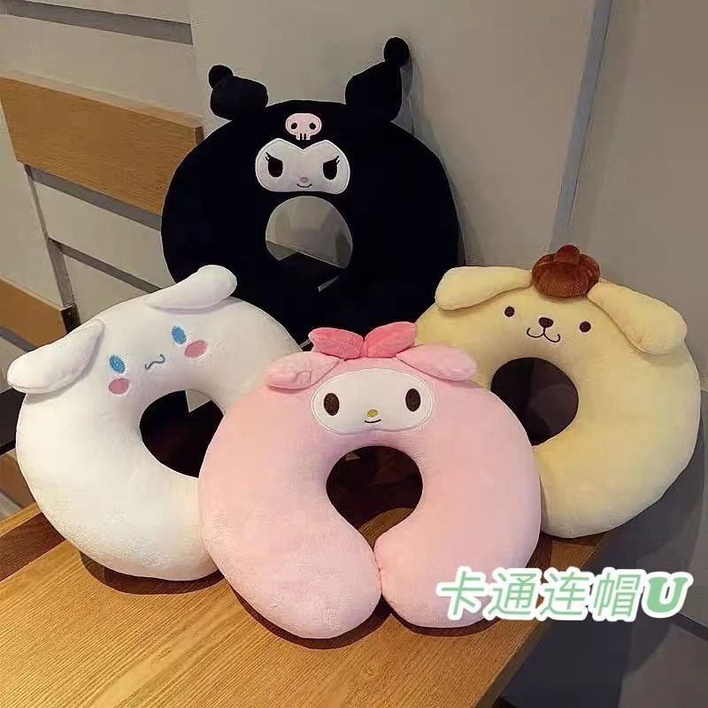 

Sanrio Kawaii Hello Kitty U Shaped Pillow My Melody Kuromi Anime Students Lunch Break Travel Portable Neck Protector Mini Pillow