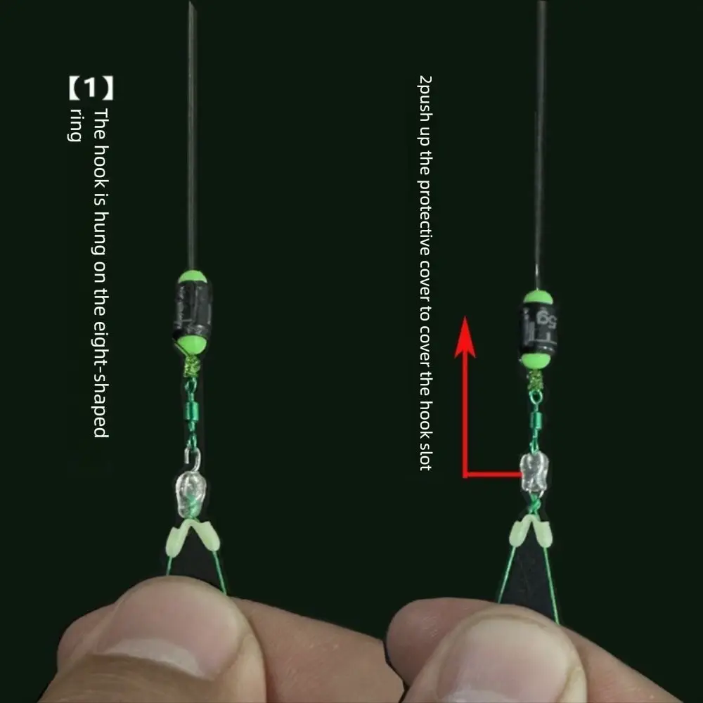 6 stücke Neue 2 Haken Angelschnur Raum Bifurkation Acht Typ Tragbare Raum Bean Linie Swivel Werkzeug Binden Werkzeug