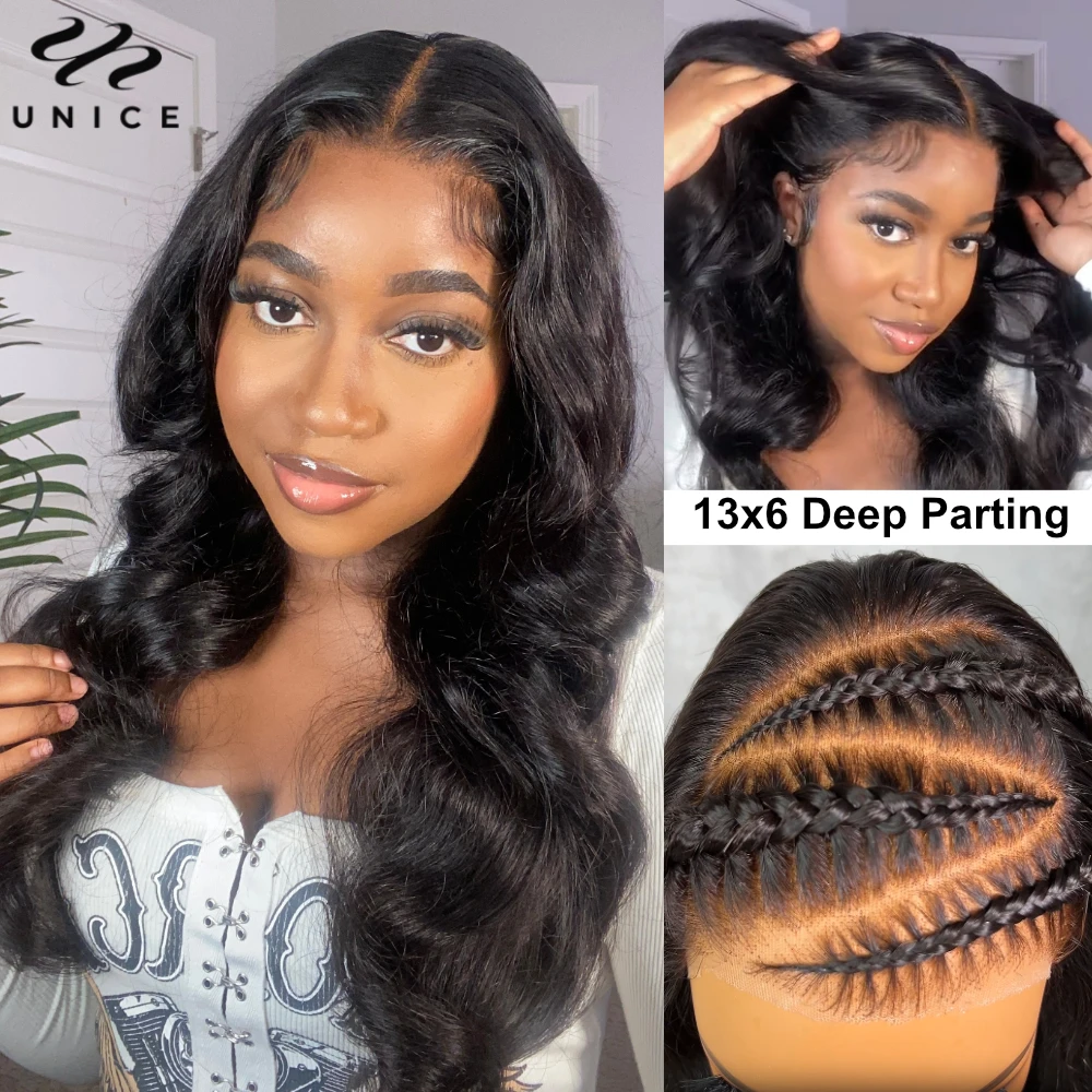 UNice Hair Pre Everything 13x6 Lace Frontal Wig Human Hair Body Wave Lace Front Wig Pre Cut Pre Bleached Pre Plucked Lace Wigs