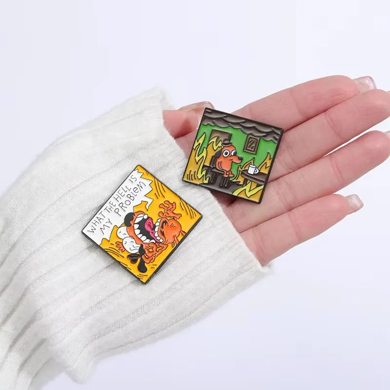 This Is Not Fine Enamel Pins Custom Cartoon Anime Fire Elf Dog Brooches Lapel Backpack Badge Jewelry Gifts For Fans Friends image 6