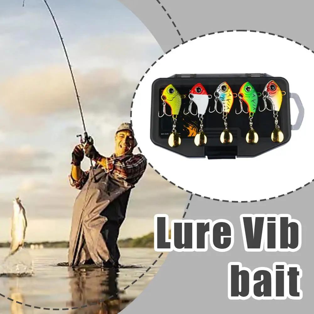 Angelköder 5-teiliges Tackle-Box-Set, Schwanzspinner, Köderguss, Metall-Jig-Klinge, Metall-Angelköder für Hecht, Lachs