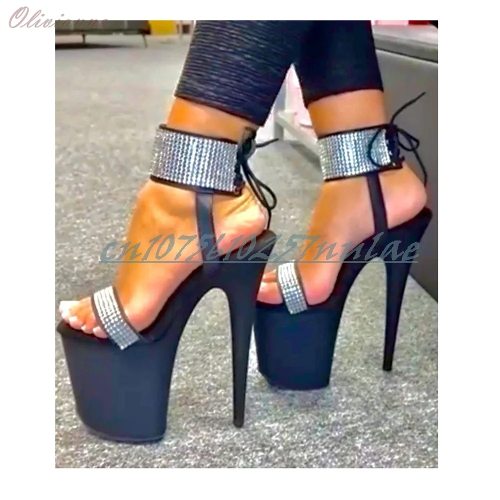 

Женские танцевальные туфли на высоком каблуке-шпильке с блестками и кристаллами, с открытой пяткой и ремешками, для вечеринок, 2026