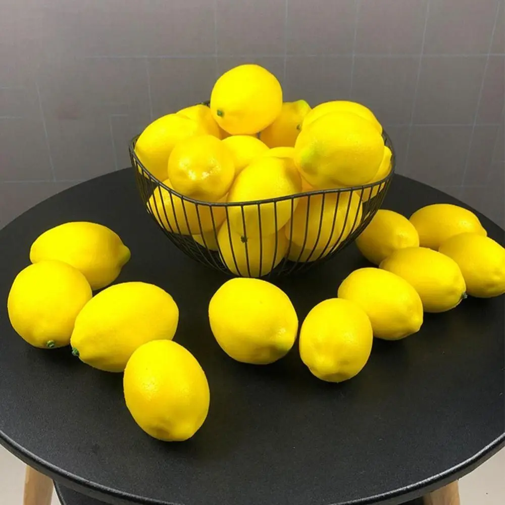 Artificial Fruits Yellow Lemon Simulation Foam Plastic Fake Lemon Home Wedding Christmas Decorations Ornament Photography Props