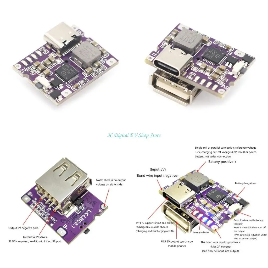 E74D Type-C Motherboards 3.1A Charging and Discharging Integrated Modules