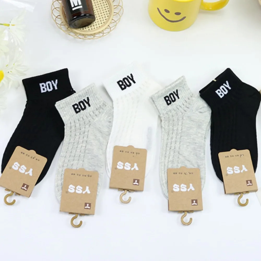 Children's socks Summer large mesh ultra thin letter boy socks combed cotton boys sports sock