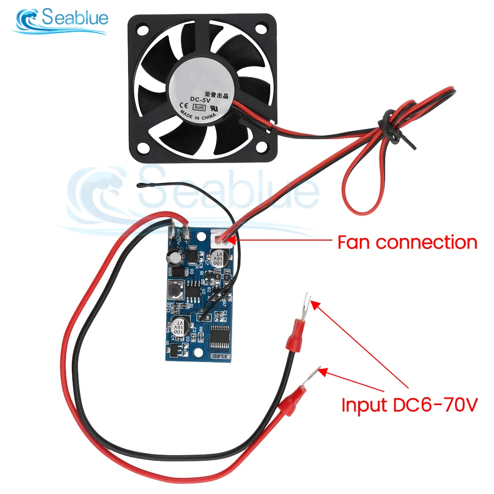 DC 6V-70V Cooling Fan Intelligent Temperature Control Module Chassis Heatsink Cooling Motor Speed Controller For Computer PC