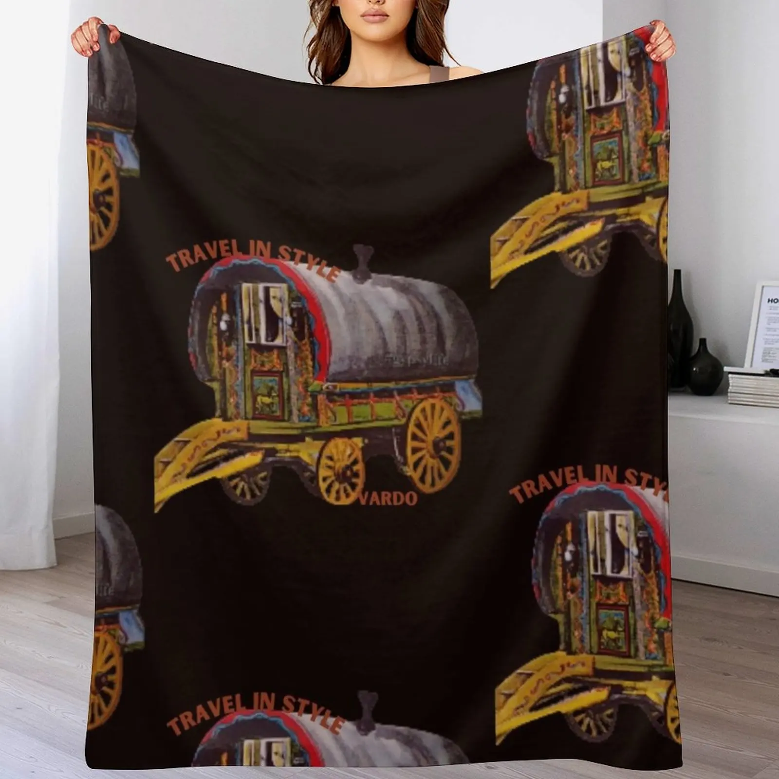 

romany gypsy,traveller vardo bowtop caravan Throw Blanket Beautifuls Comforter Giant Sofa Decorative Sofas Blankets