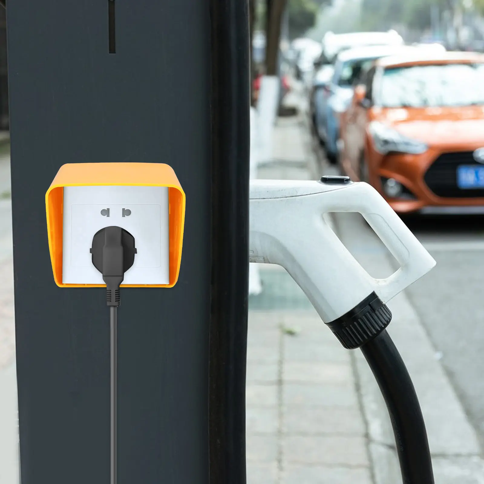 

2Pcs Outdoor Waterproof Charging Station Cover Rainproof Receptacle Guard Weatherproof Socket Protector Car Ev Charger Port
