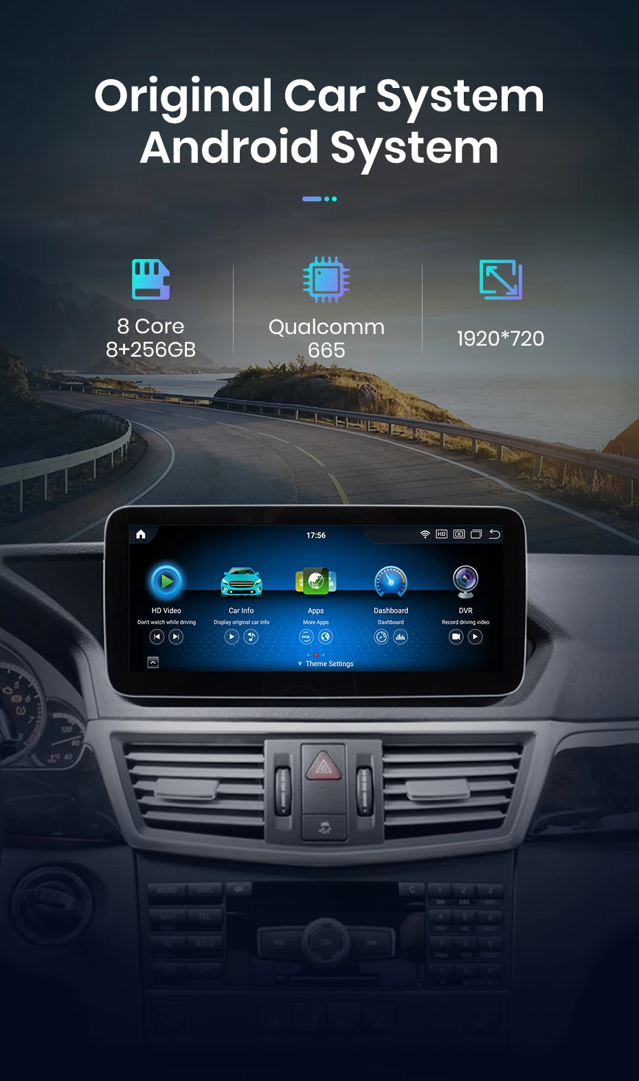 Junsun Qualcomm 665 Drahtloses CarPlay Android Auto-Autoradio für Mercedes Benz E-Klasse W212 S212 2009–2016, intelligentes System – Detail 2