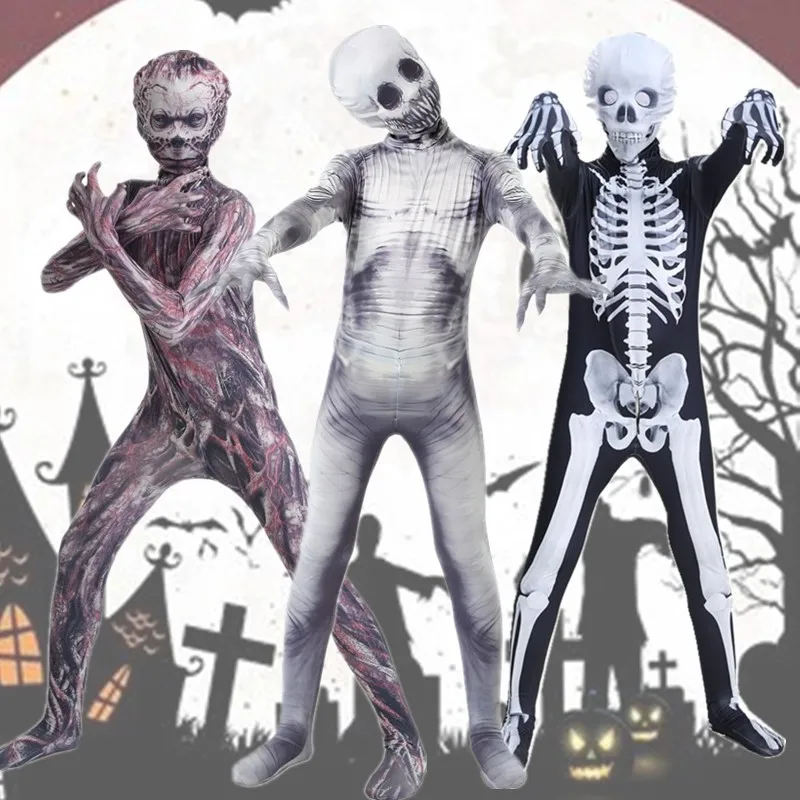 

Halloween Costume Spoof Skull Onesie Cosplay Skeleton Horror Toy Game Party Costume