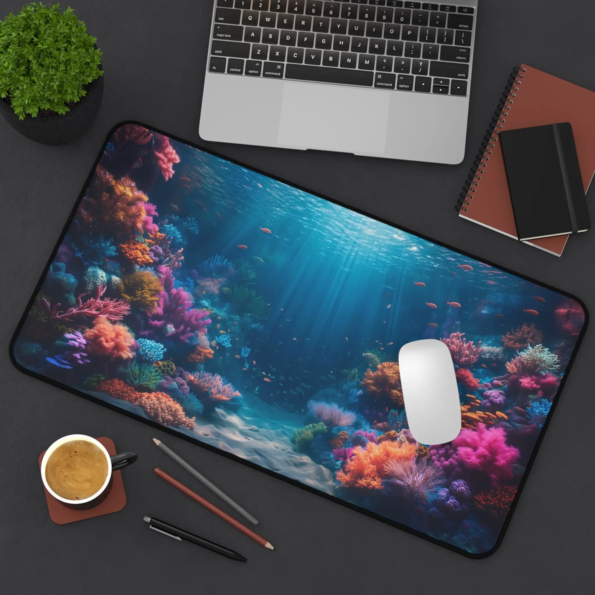 Coral Reef Marine Life Mouse Pads, Water Theme Table Mat, Non-Slip Waterproof Gaming Mouse Pad, Perfect Gift for Friends