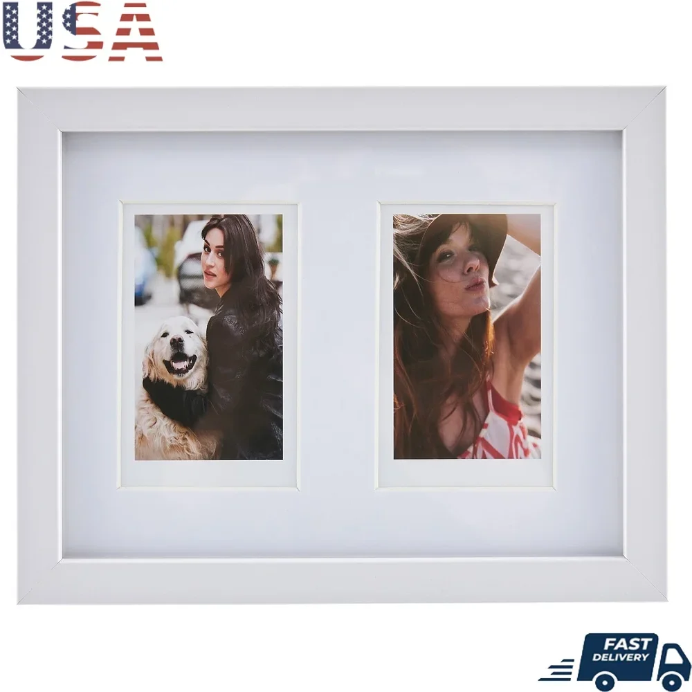 

Instax Photo Frame 2-Window Display Frame 2 Instax Photos Horizontal Vertical Tabletop Wall Hanging Home Office Decor Gift Idea