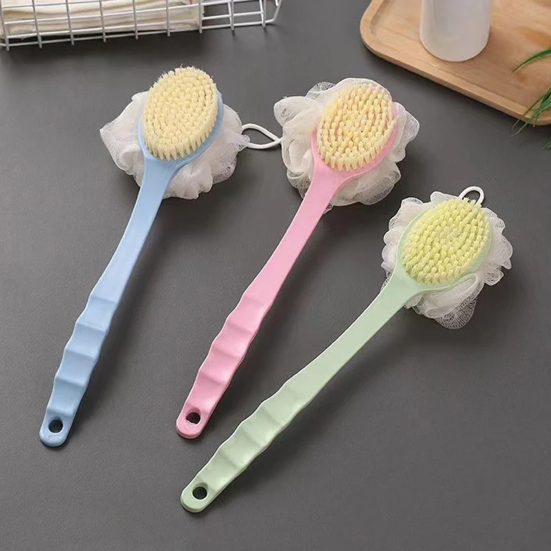 Cepillo exfoliante corporal suave para ducha, cepillo de baño con mango largo, masajeador de piel, cepillo de limpieza, accesorios de baño