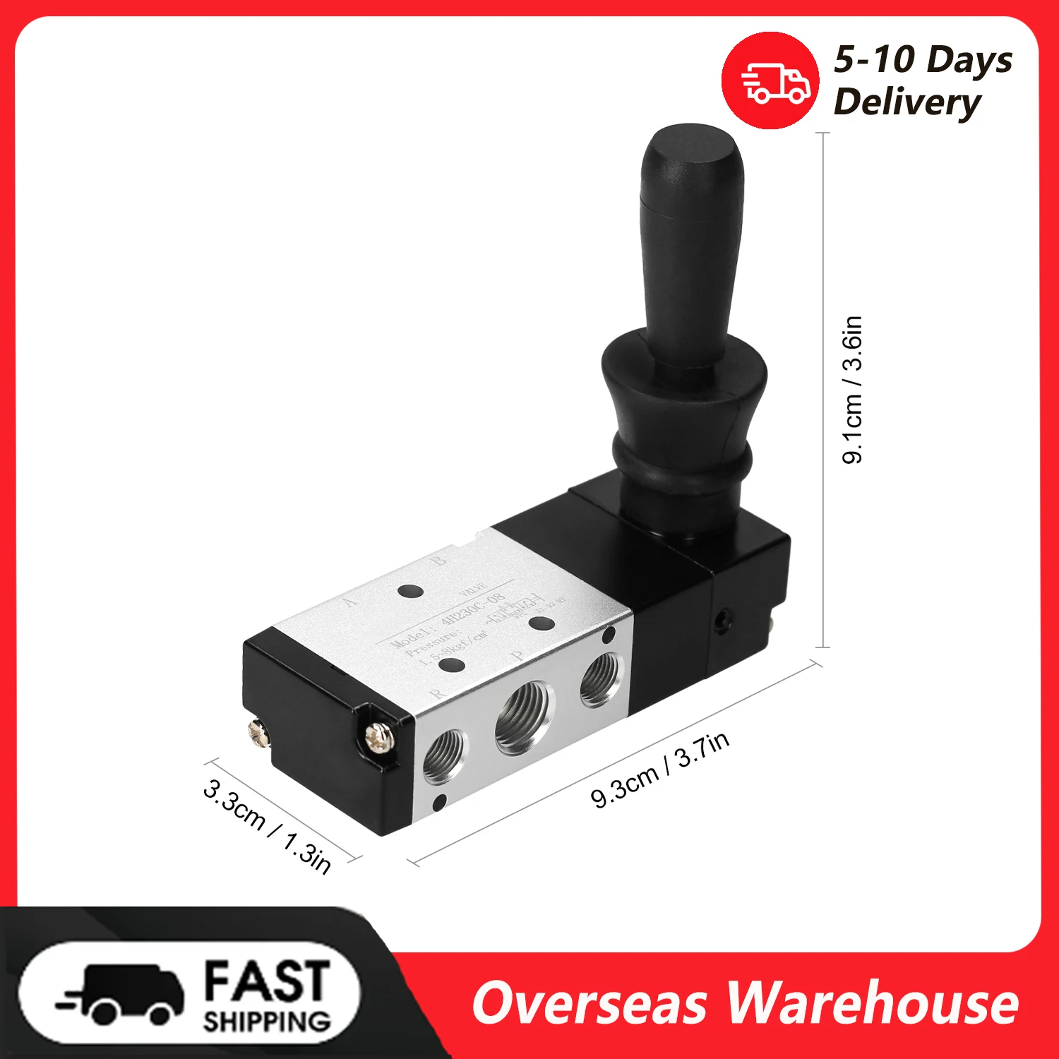 Pneumatic 1/4'' PT 5 Way 3 Position Air Hand Lever Operated Valve Pneumatic Valve Manual Air Control Valves