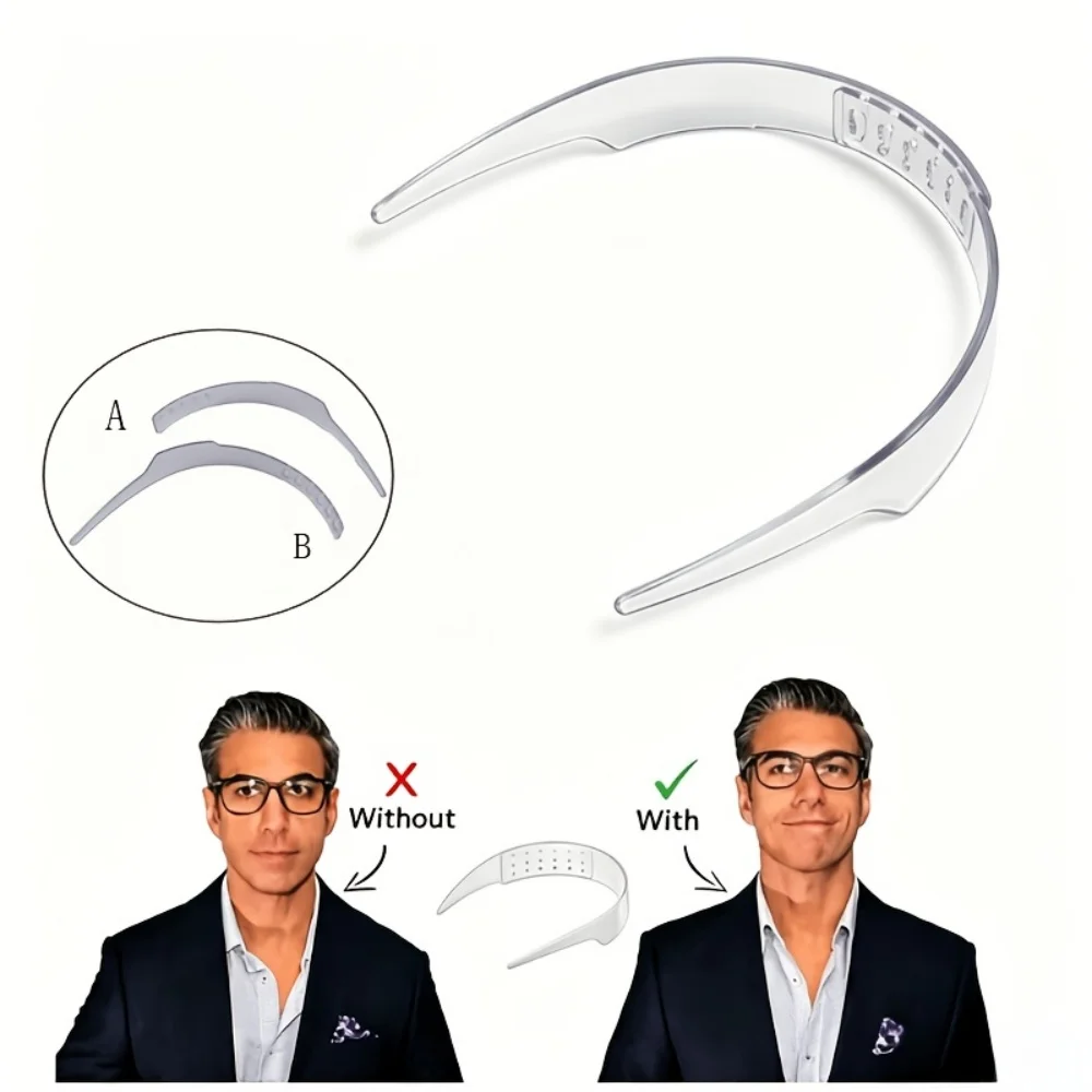 Adjustable Collar Support Brace - Invisible Neckline Enhancer for Shirts & Suits, Durable Plastic, Hand