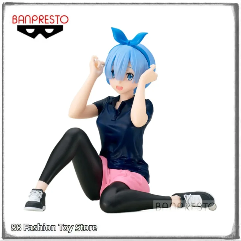 

In Stock Original BANPRESTO Ready Stock Re: Life A Different World From Zero Remu Relax Time Fitness Wear 14CM Figure Model