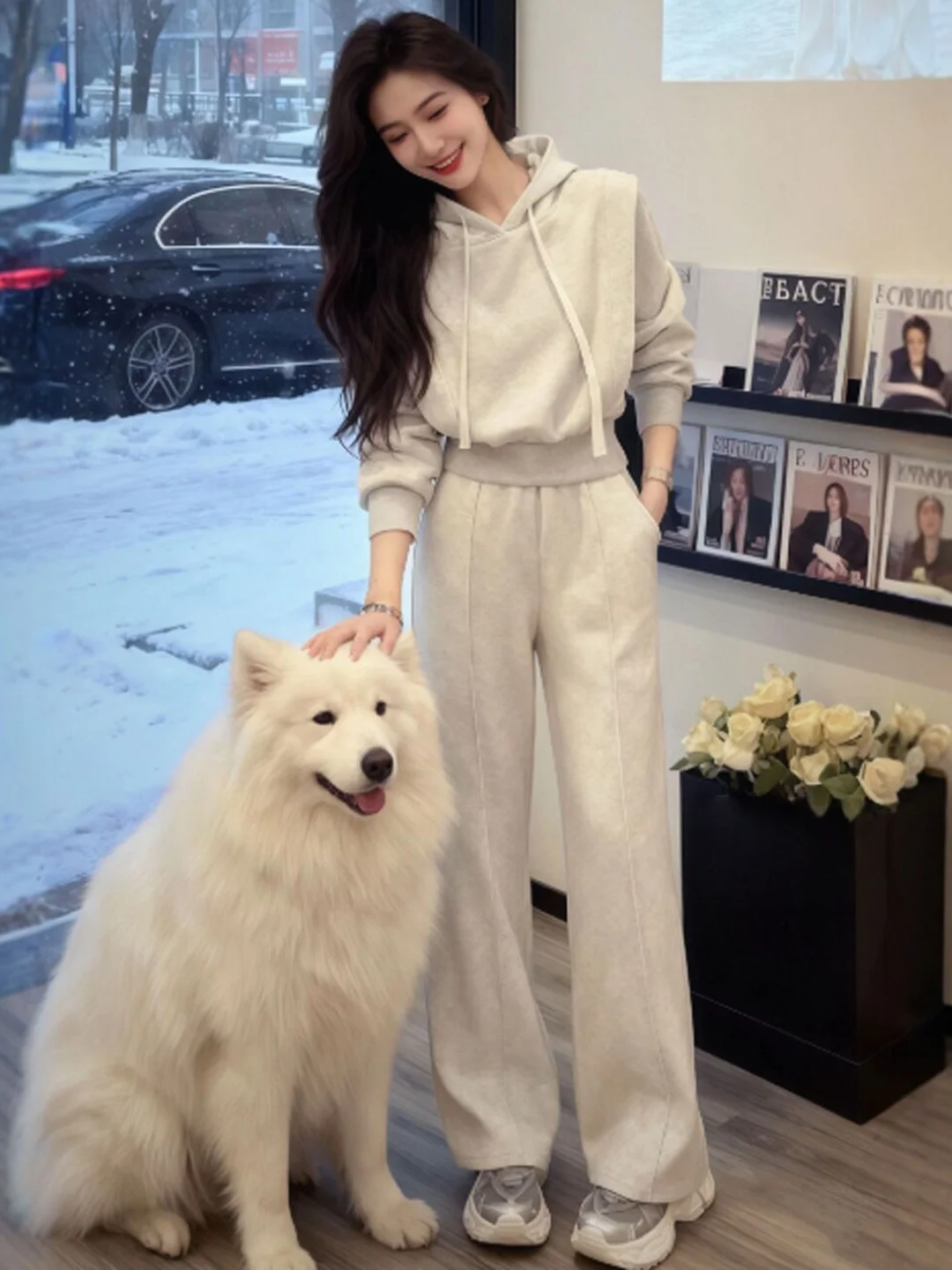 

Корейский комплект из двух предметов: утепленная куртка с капюшоном и широкие брюки. Удобный зимний наряд с уникальным и привлекательным дизайном для студентов и работы.