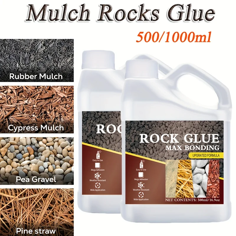 

500/1000ml Quick Drying Landscape Rocks Sealer Gardens Driveways Waterproof Adhesive For Concrete Stones Small Gravel Wood Chips