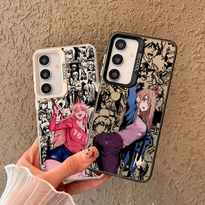 

Chainsaw Man Anime Popular For Samsung A73 A72 A71 A53 A52 A33 A54 A34 A35 A36 A55 A56 5G Colorful Silver Phone Case
