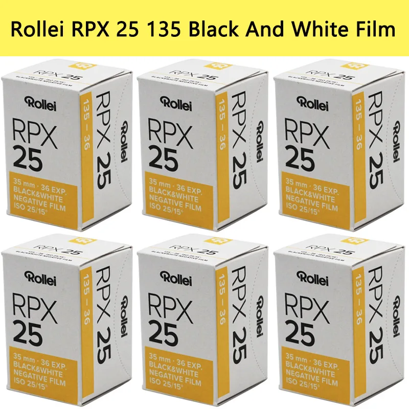 1/3/5/6 لفات 135 35 ملم أبيض وأسود Rollei RPX 25 فيلم سلبي (36 تعريضًا/لفة) لكاميرا Kodak M35 (تاريخ انتهاء الصلاحية: 2026)