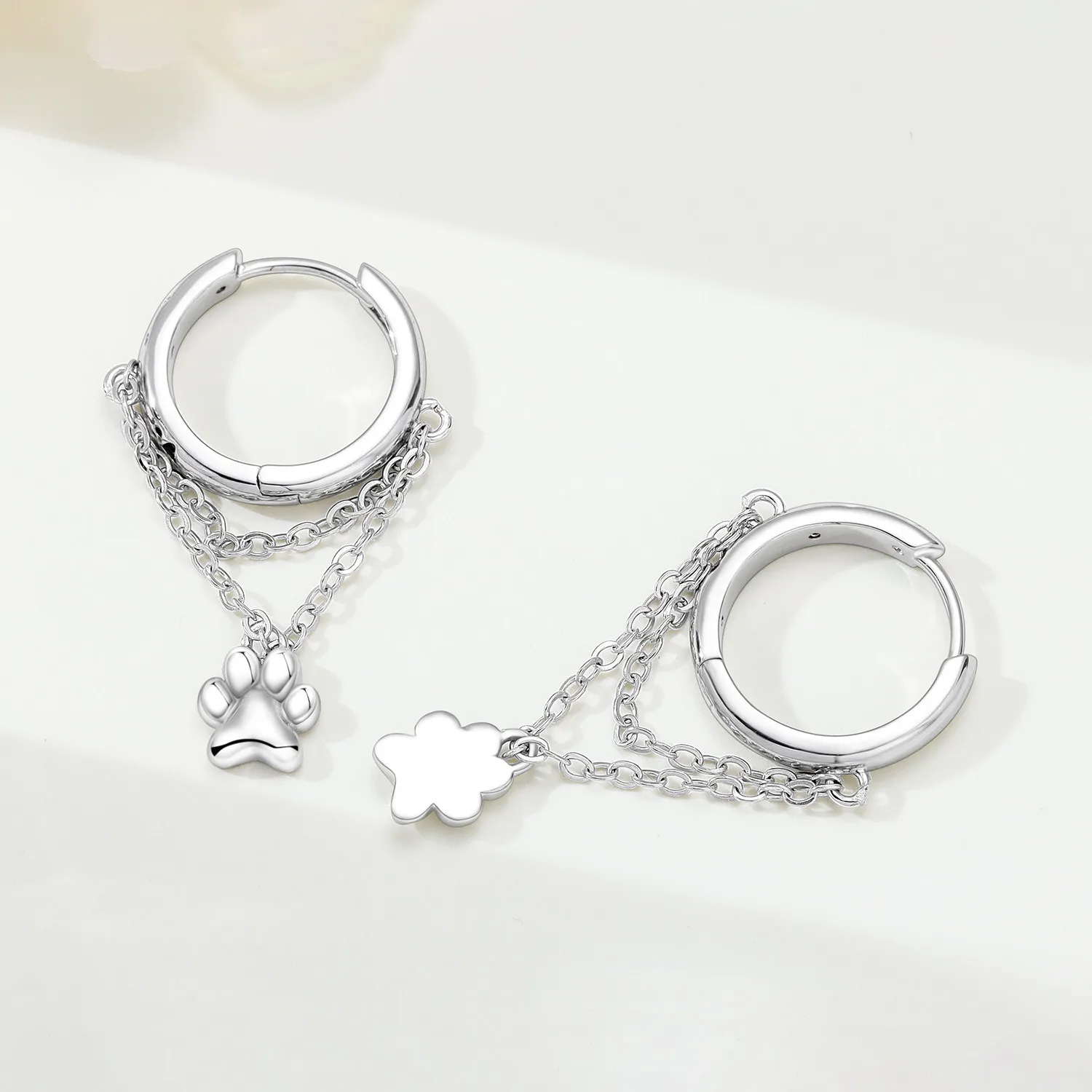 Orstarry 925 Sterling Silver Tassel Pet Paw Print Animal Earrings Original Jewelry Drop Earrings Jewelry Party Anniversary Gifts