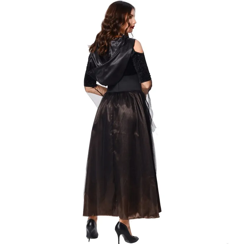 

Halloween Evil Witch Cosplay Costume Role Play Cape Death Women's Traditional Ethnic Stage Clothing Summer 2019 Polyester