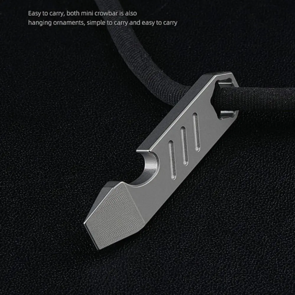 Trendy Titanium Alloy Bottle Opener Graduated Scale Pry Bar Outdoor Tools Silver Camping Gear Pendant