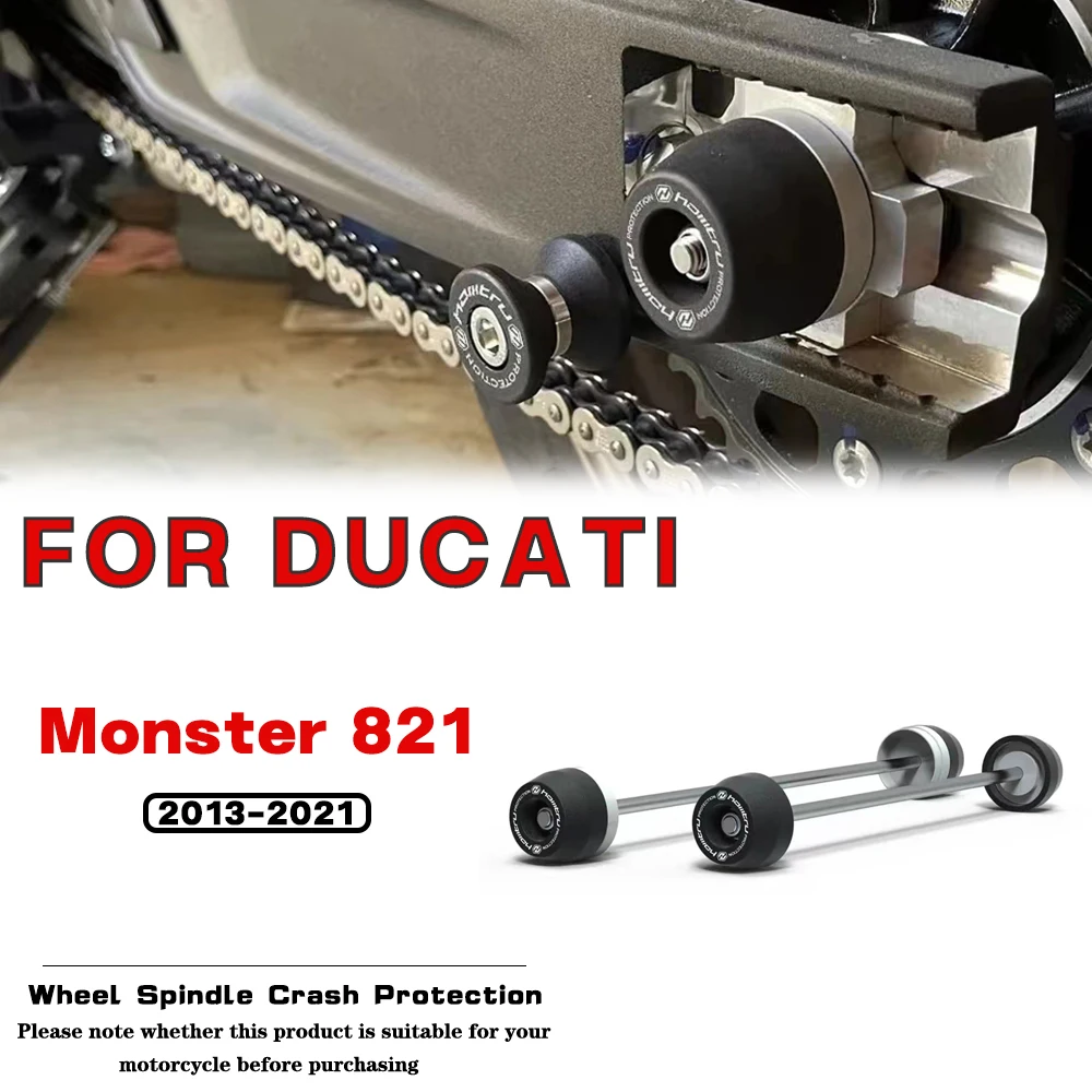 

For DUCATI Monster 821 / Dark / Stripe / Stealth 2013-2021 Motorcycle Accessories Front Rear Wheel Spindle Crash Protection