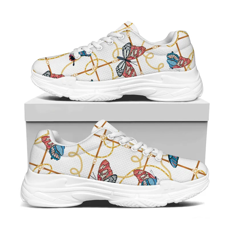 

WHEREISART Fashion Butterfly Pattern Print Women Increasing Platform Shoes Casual Breathable Mesh Sneaker Flat Brand Designer